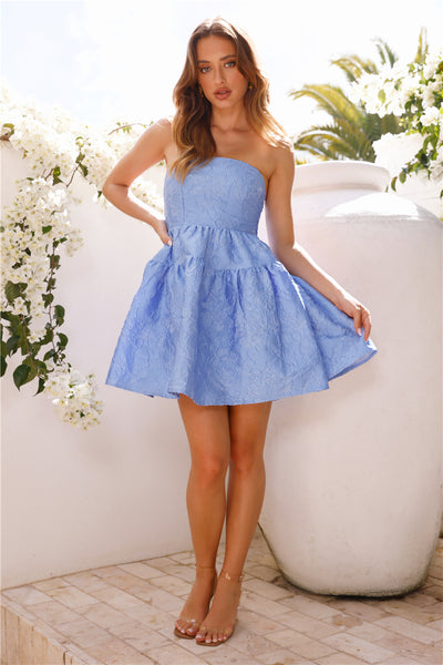 Silhouette Of Dreams Strapless Mini Dress Blue