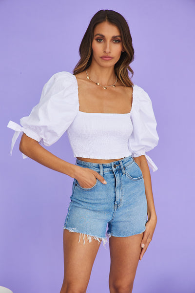 HELLO MOLLY My Love Letter Crop White