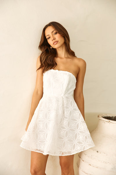 The Sisterhood Strapless Mini Dress White