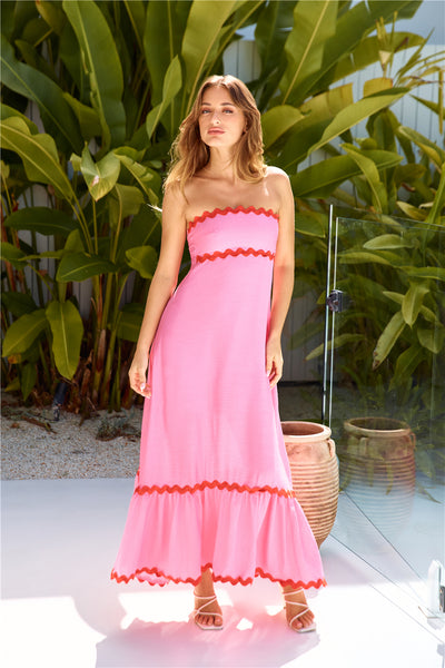 Kristina Strapless Maxi Dress Pink