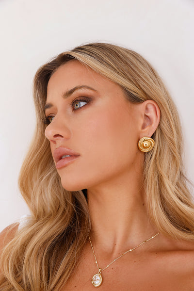 18k Gold Plated Classy Couture Earrings Gold