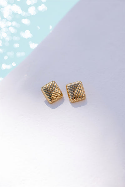 18k Gold Plated Cushions Earrings Gold