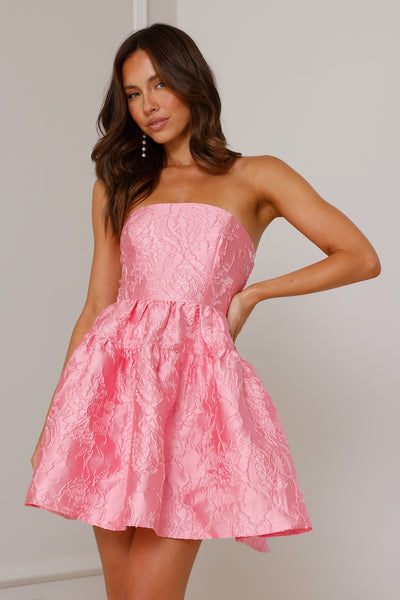 Silhouette Of Dreams Strapless Mini Dress Pink