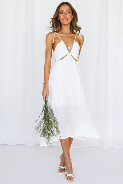 Simple And Sweet Midi Dress White