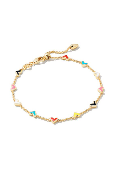 KENDRA SCOTT Haven Heart Chain Bracelet Gold Multi Mix