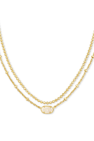 KENDRA SCOTT Emilie Multi Strand Necklace Gold Iridescent Drusy
