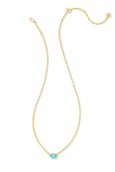 KENDRA SCOTT Cailin Pendant Necklace Gold Aqua Crystal