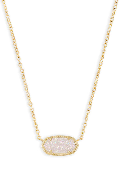 KENDRA SCOTT Elisa Short Pendant Necklace Gold Iridescent Drusy