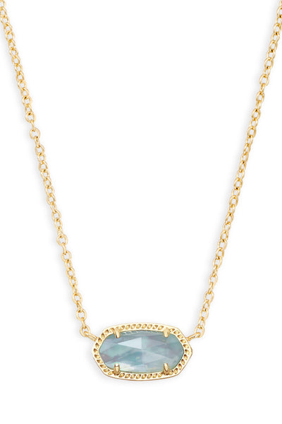 KENDRA SCOTT Elisa Short Pendant Necklace Gold Light Blue Illusion