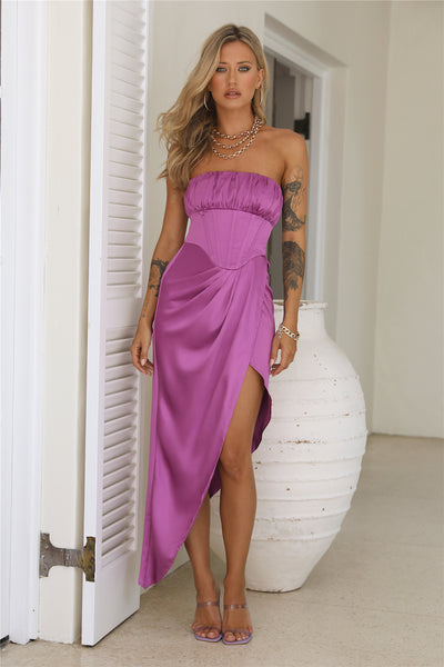 Impress Without Trying Midi Dress Purple