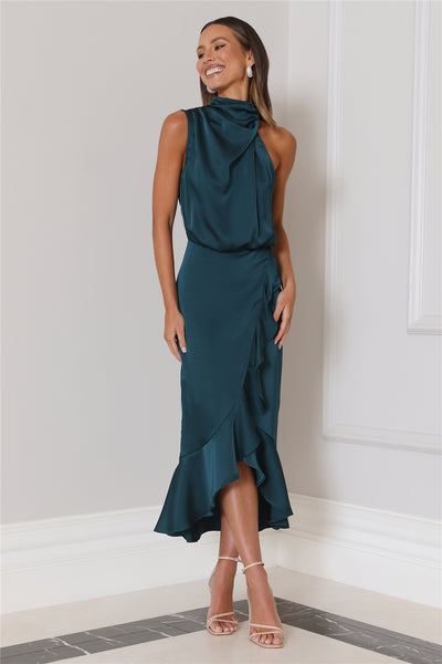 Party To Go Midi Dress Teal