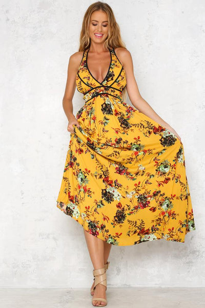 Zoned Out Maxi Dress Mustard | Hello Molly USA