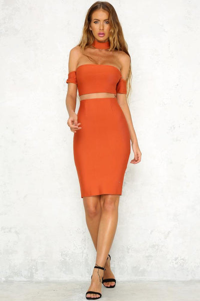 Finders Keepers Midi Dress Rust | Hello Molly USA
