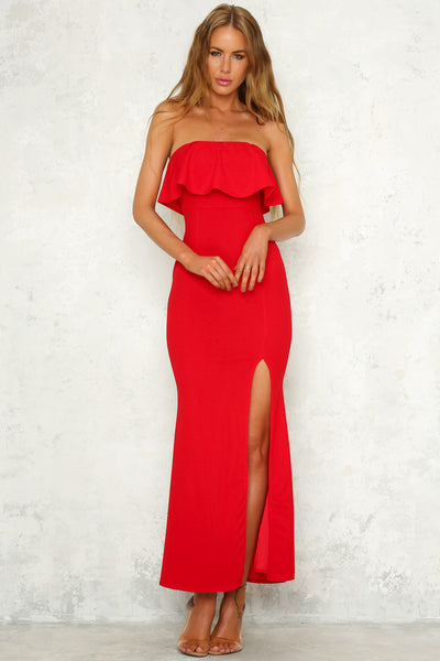 Pass This On Maxi Dress Red