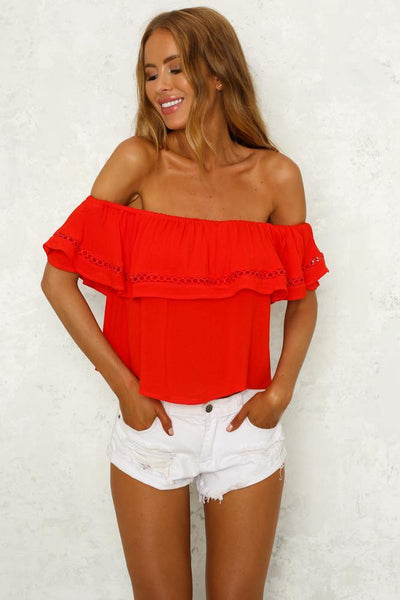 Play Your Part Crop Top Red | Hello Molly USA