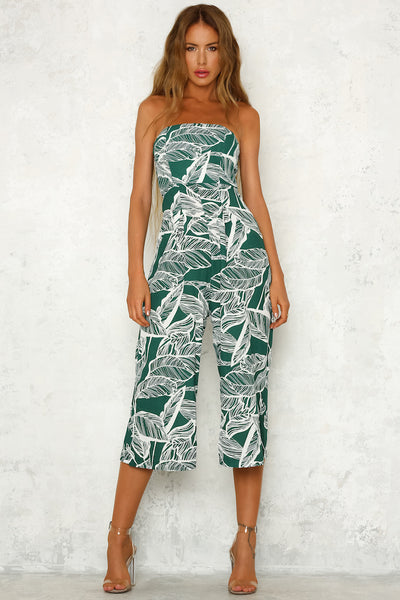 Everybody But Me Jumpsuit Forest Green