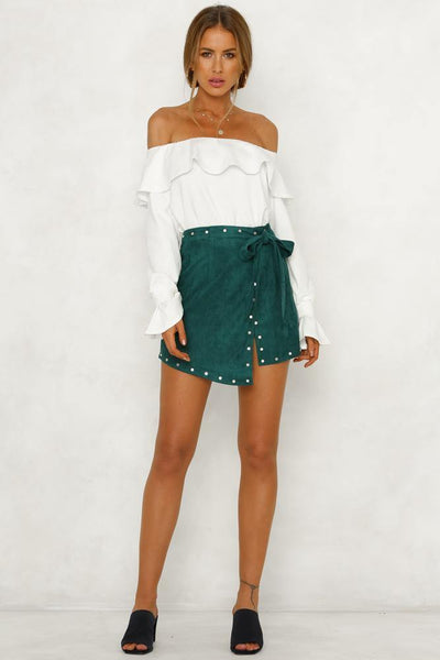 Through With It Skirt Forest Green | Hello Molly USA