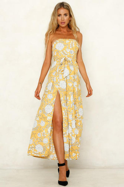 All The Way Up Jumpsuit Yellow | Hello Molly USA