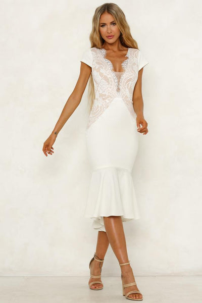 Fifth Avenue Fever Midi Dress White | Hello Molly USA