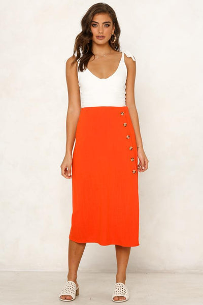 Breaking My Heart Midi Skirt Orange | Hello Molly USA