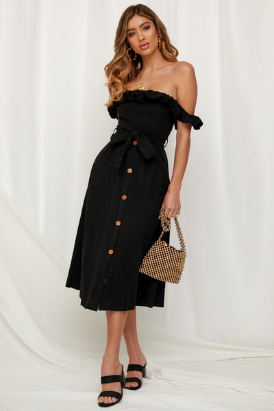 Always Been For You Midi Dress Black