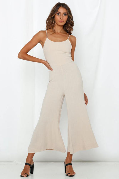 Barely There Jumpsuit Beige | Hello Molly USA