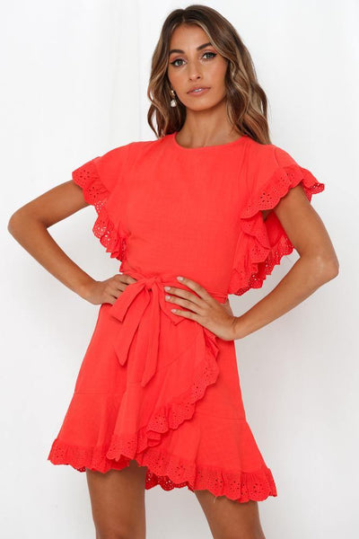 Say What You Want Pinny Dress Tangerine | Hello Molly USA