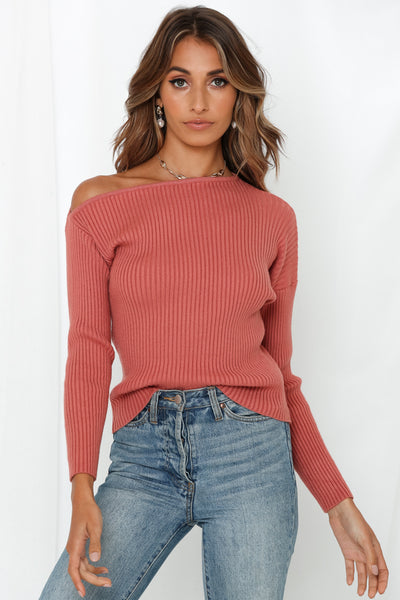 Dream Of A Different Kind Knit Top Rose