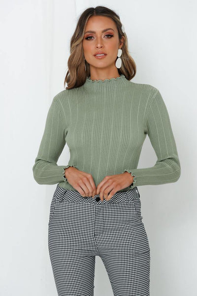 Nellie Loves You Knit Top Olive | Hello Molly USA