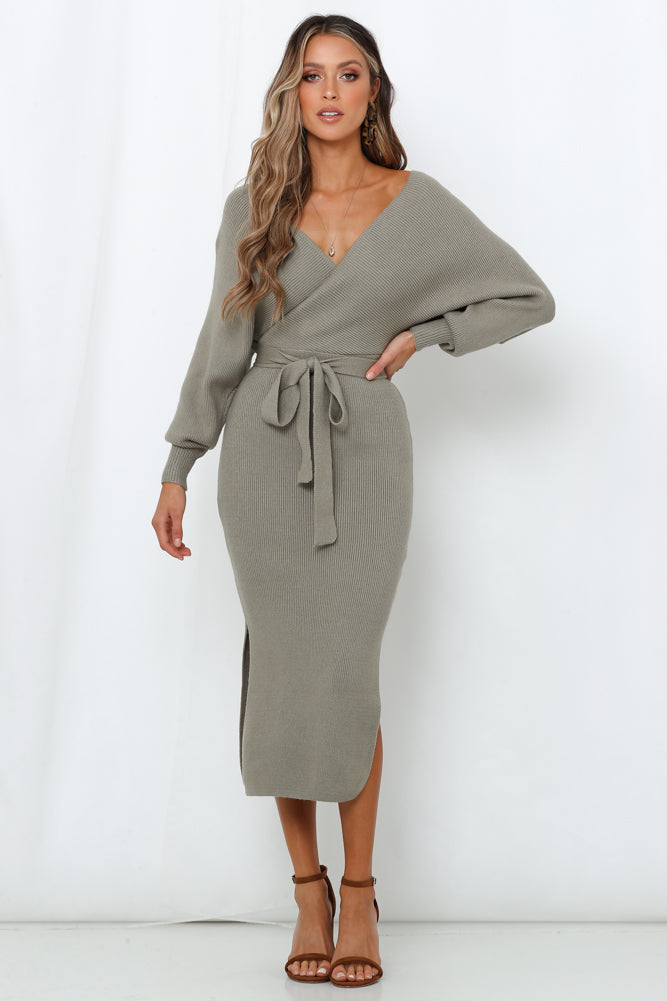 Vision Of You Midi Dress Olive | Hello Molly