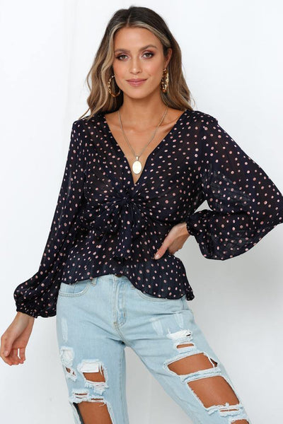 Back To The Same Old Place Top Navy | Hello Molly USA