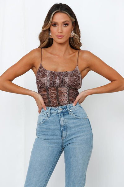 Devil In Disguise Crop Brown Snake | Hello Molly USA