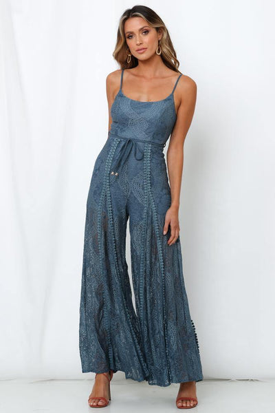Foot In The Door Jumpsuit Midnight Blue | Hello Molly USA