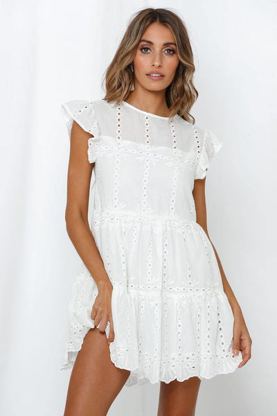 Wanna Be Starting Something Dress White | Hello Molly USA