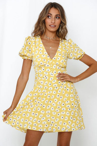 Take Me Back In Time Dress Yellow | Hello Molly USA