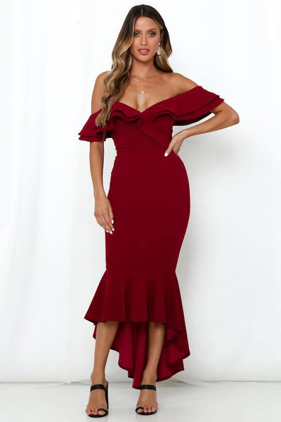 Bow Down And Leave Maxi Dress Wine | Hello Molly USA