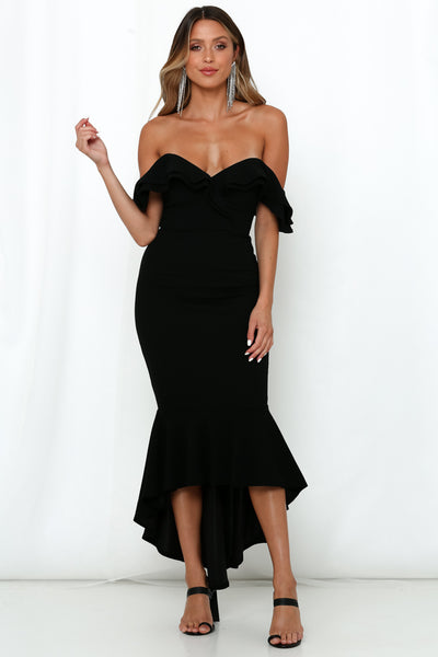 Bow Down And Leave Maxi Dress Black