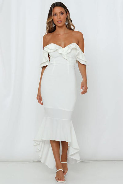 Bow Down And Leave Maxi Dress White | Hello Molly USA