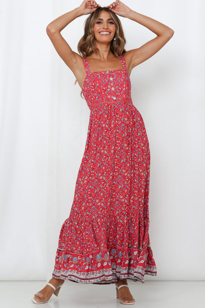 Changing Like The Tides Maxi Dress Red