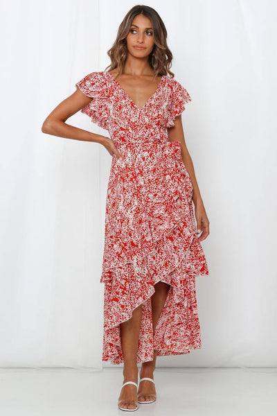 Between The Lines Maxi Dress Rust | Hello Molly USA