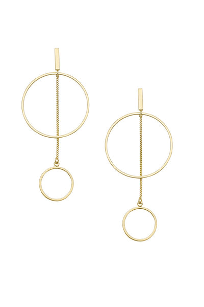 JOLIE & DEEN Ruby Circle Earrings Gold
