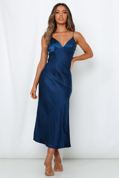 Asking For A Friend Midi Dress Navy