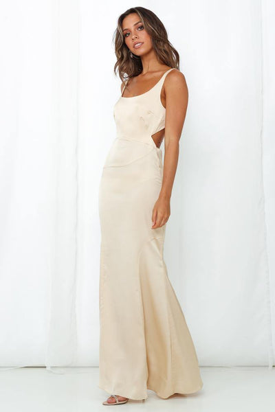 FINDERS KEEPERS Evangeline Maxi Dress Champagne | Hello Molly USA