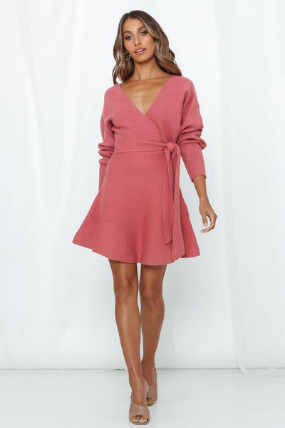 The House Always Wins Knit Dress Rose | Hello Molly USA