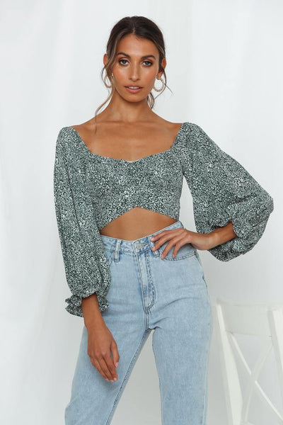 Cancel The Show Crop Top Forest Green | Hello Molly USA