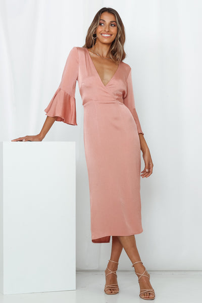Guide Her Home Midi Dress Rose