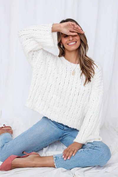 Swim Oceans For You Knit Jumper Cream | Hello Molly USA