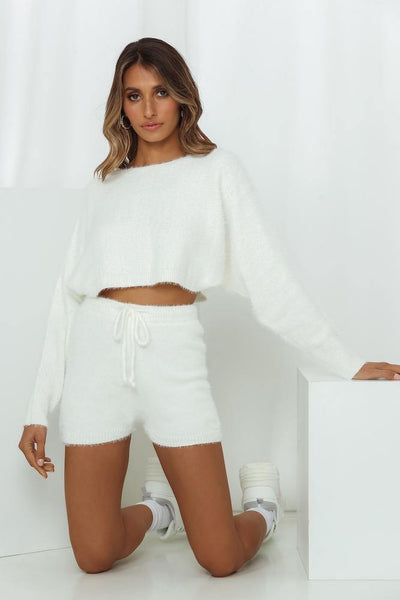 Berry Waffle Cone Crop Jumper White | Hello Molly USA