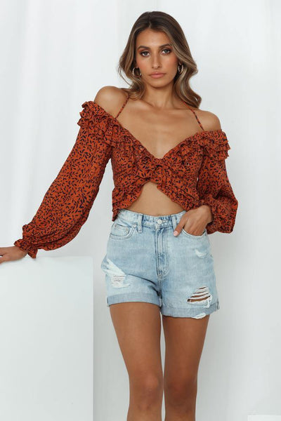 Put Your Hands Up Crop Top Tan | Hello Molly USA