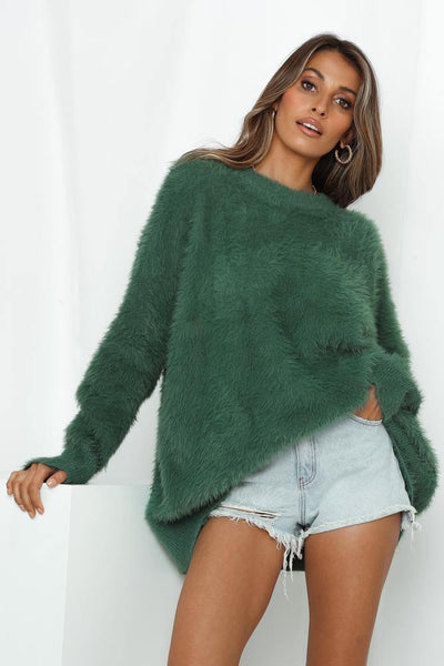 Troubled Mind Knit Jumper Forest Green | Hello Molly USA